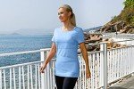 Women’s Blue Short Sleeve Yoga and Fitness Top