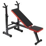 Adjustable Weight Bench with Foldable Barbell Rack