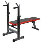 Adjustable Weight Bench with Foldable Barbell Rack