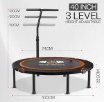 40" Foldable Mini Trampoline with T Bar Handle