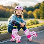 Adjustable Light Up Kids Roller Skates (Pink)