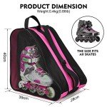 Kefiyis Pink Roller Skate Bag with Adjustable Strap