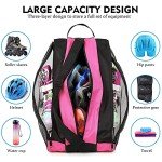 Kefiyis Pink Roller Skate Bag with Adjustable Strap