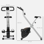 SPORTNOW Quiet Folding Exercise Bike with 8 Resistance Levels