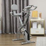 HOMCOM 2-in-1 Folding Exercise Bike with Resistance Bands