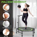 ONETWOFIT Mini Trampoline with Handle for Adults