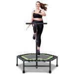 ONETWOFIT Mini Trampoline with Handle for Adults