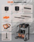 Adjustable 20lbs Dumbbell Set for Home Workouts