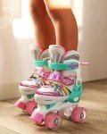 Rainbow Adjustable Light-Up Roller Skates for Kids
