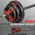 20kg Adjustable Barbell Weights Set for Home Gym