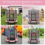 Kids 55-Inch Indoor/Outdoor Trampoline with Safety Net