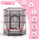 Kids 55-Inch Indoor/Outdoor Trampoline with Safety Net