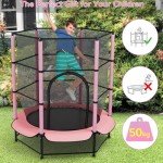 Kids 55-Inch Indoor/Outdoor Trampoline with Safety Net