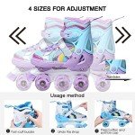 Adjustable Light-Up Roller Skates for Kids (Purple)