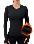 Women's Thermal Fleece Workout Shirt - Black