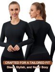 Women's Thermal Fleece Workout Shirt - Black