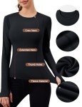 Women's Thermal Fleece Workout Shirt - Black