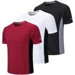 Gaiatiger Men's Quick-Dry Gym T-Shirt 3-Pack