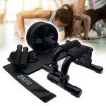 Home Gym Ab Roller, Skip Rope & Push-up Set