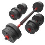 Adjustable 20kg Dumbbell and Barbell Weight Set