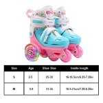 Adjustable Kids Quad Roller Skates for Ages 2-8