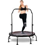 Pukomc 48-Inch Foldable Fitness Trampoline with Handle