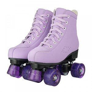 Purple High-Top Roller Skates for Beginners