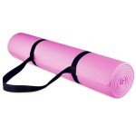 TREMAX Non-Slip Yoga Mat with Carry Strap - Pink