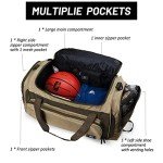 MIER Large Gym Bag with Shoe Compartment - Khaki