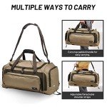 MIER Large Gym Bag with Shoe Compartment - Khaki