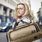 MIER Large Gym Bag with Shoe Compartment - Khaki