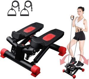 Mini Aerobic Stepper with Resistance Bands and Display
