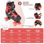 Kids Adjustable Light-Up Roller Skates - Black Red