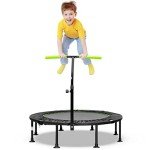 Mini Trampoline with Adjustable Handrail for Fitness