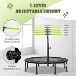 Mini Trampoline with Adjustable Handrail for Fitness