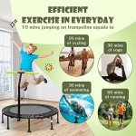 Mini Trampoline with Adjustable Handrail for Fitness