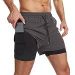 Danfiki Men's 2-in-1 Running Shorts with Pocket
