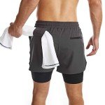 Danfiki Men's 2-in-1 Running Shorts with Pocket