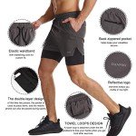 Danfiki Men's 2-in-1 Running Shorts with Pocket