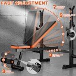Fostoy Adjustable Weight Bench Set with Squat Rack