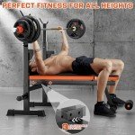 Fostoy Adjustable Weight Bench Set with Squat Rack