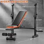 Fostoy Adjustable Weight Bench Set with Squat Rack