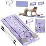 Foldable Pilates Reformer Set with Ab Roller