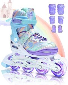 Adjustable Inline Skates for Kids with LED Lights