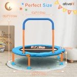 ATIVAFIT Mini Trampoline for Toddlers with Handle