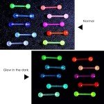 10-Pack Acrylic Tongue Rings for Piercing