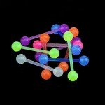 10-Pack Acrylic Tongue Rings for Piercing