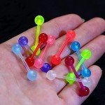 10-Pack Acrylic Tongue Rings for Piercing