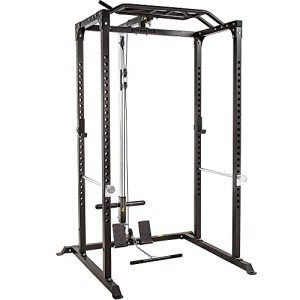 Power Rack Squat Cage with Dual Pulley System
