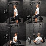 Power Rack Squat Cage with Dual Pulley System